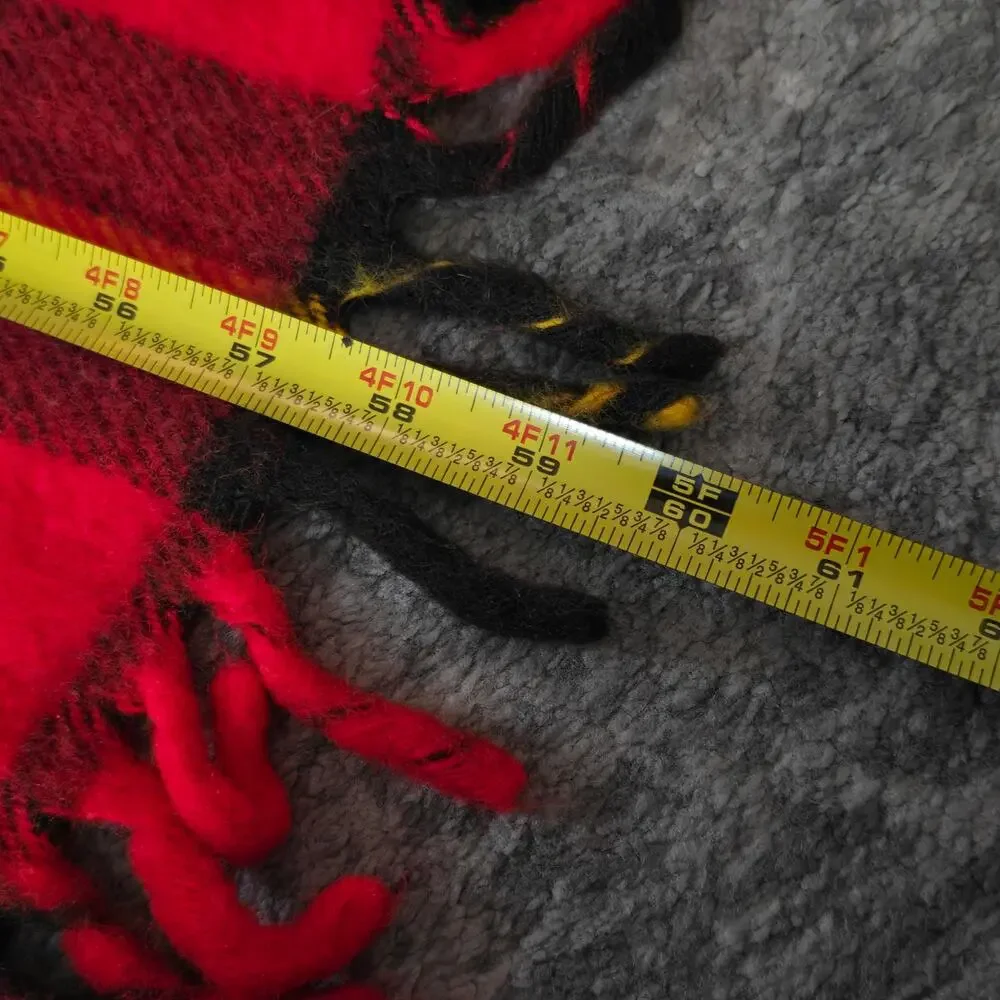 Vintage Faribo Woolen Mill Co Pack a Robe Red Black Plaid Stadium Blanket